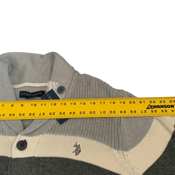 U.S. Polo Assn. Men's Size L Button Front knit Long Sleeve Cardigan Sweater New - Picture 4 of 15